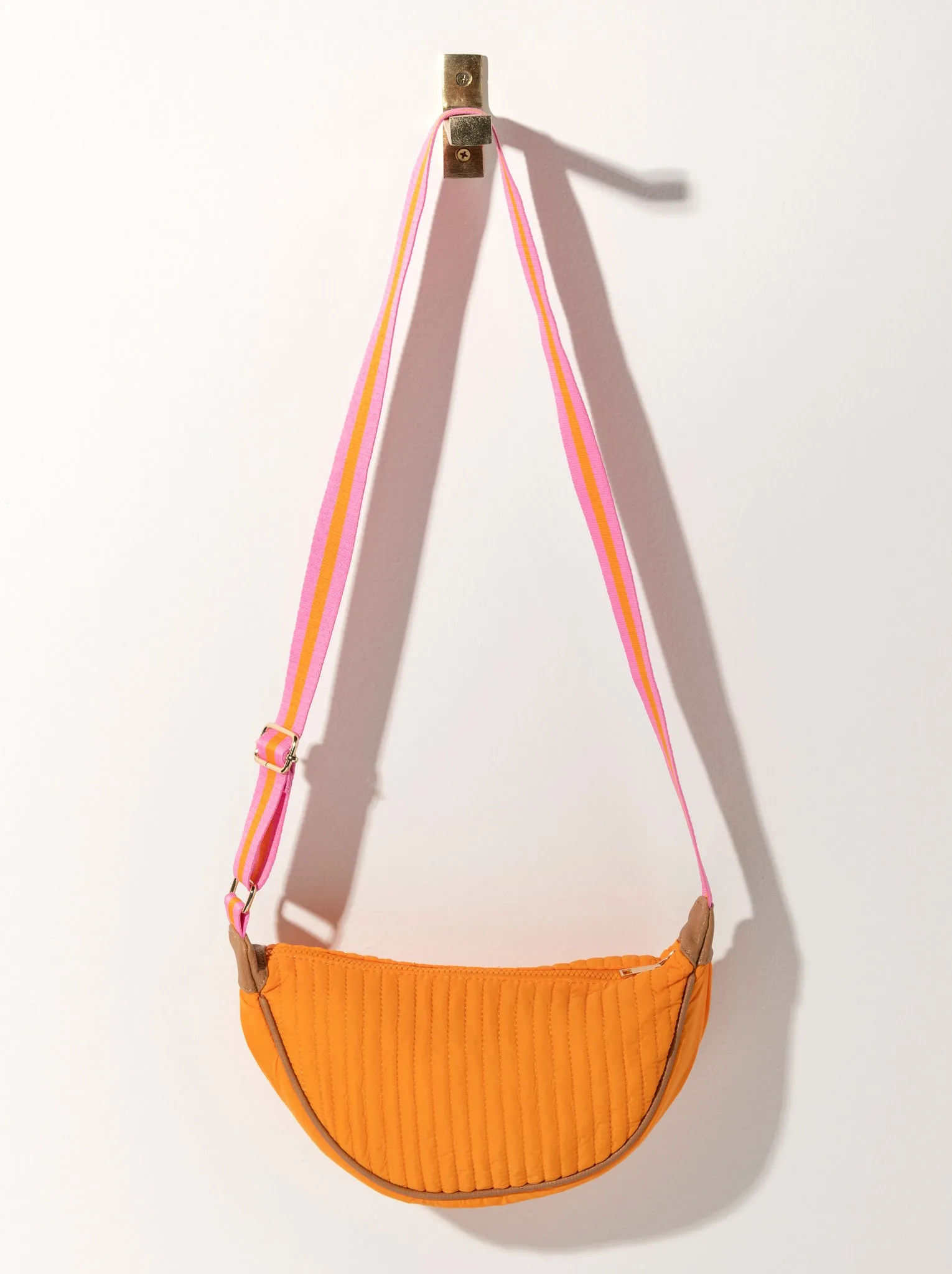 Shiraleah Ezra Quilted Nylon Sling Cross-Body, Orange