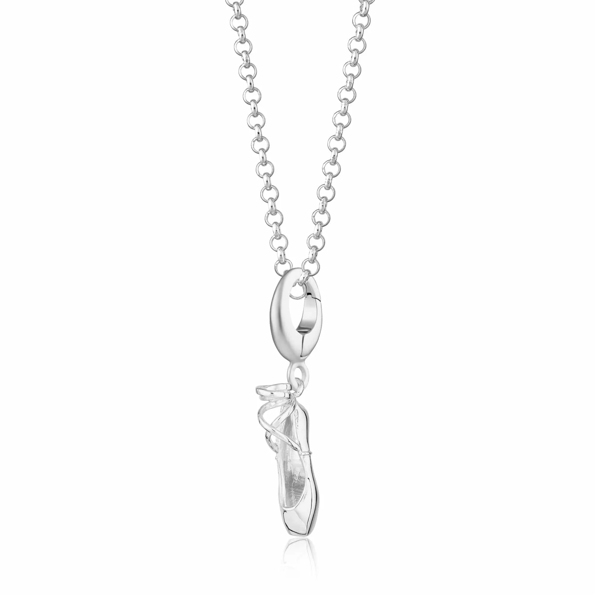 Silver Pointe Ballet Shoe Necklace