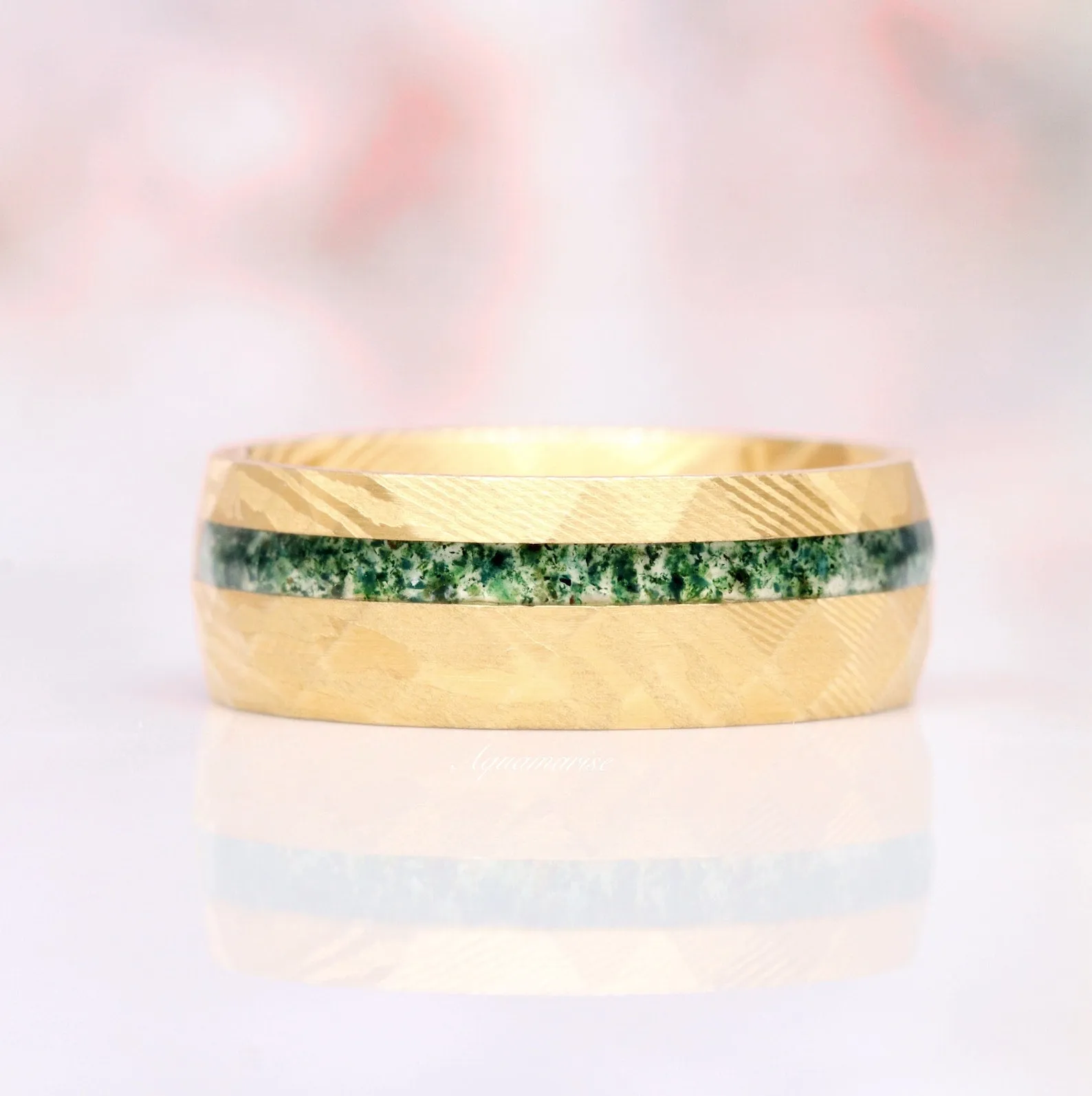 Skye Kite Green Moss Agate Couples Ring