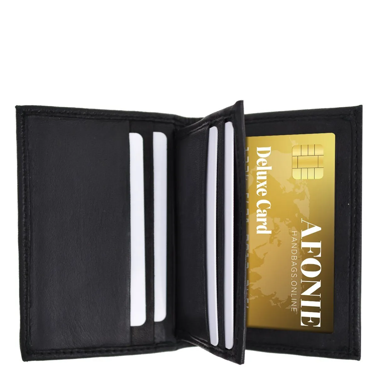 Slim Center Flap ID Premium Leather RFID Blocking Wallet