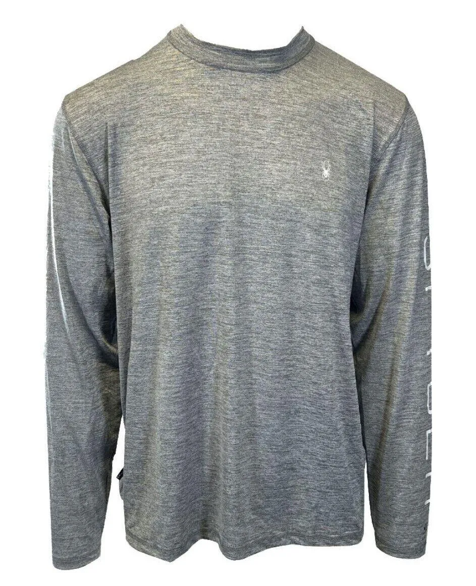 Spyder Swim Men's T-Shirt Heather Grey UPF50  Rash Guard L/S (S02)