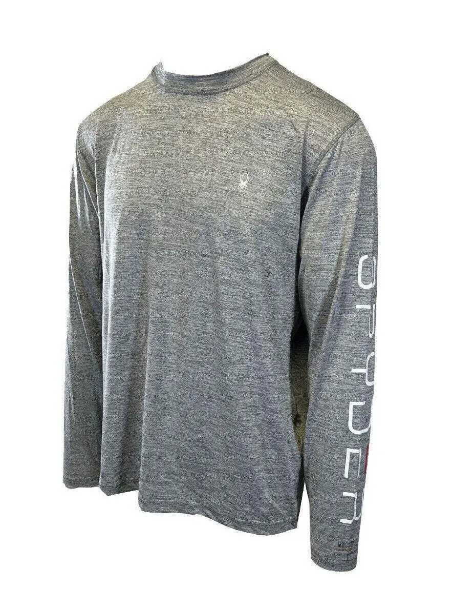 Spyder Swim Men's T-Shirt Heather Grey UPF50  Rash Guard L/S (S02)