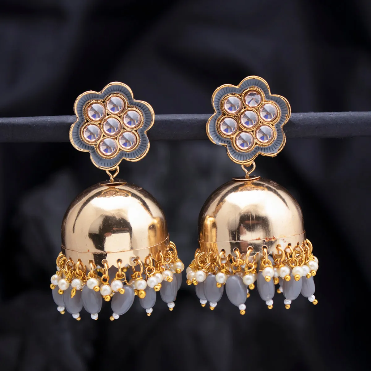 Sukkhi Amazing Gold Plated Floral Meenakari Jhumki Earring for Women