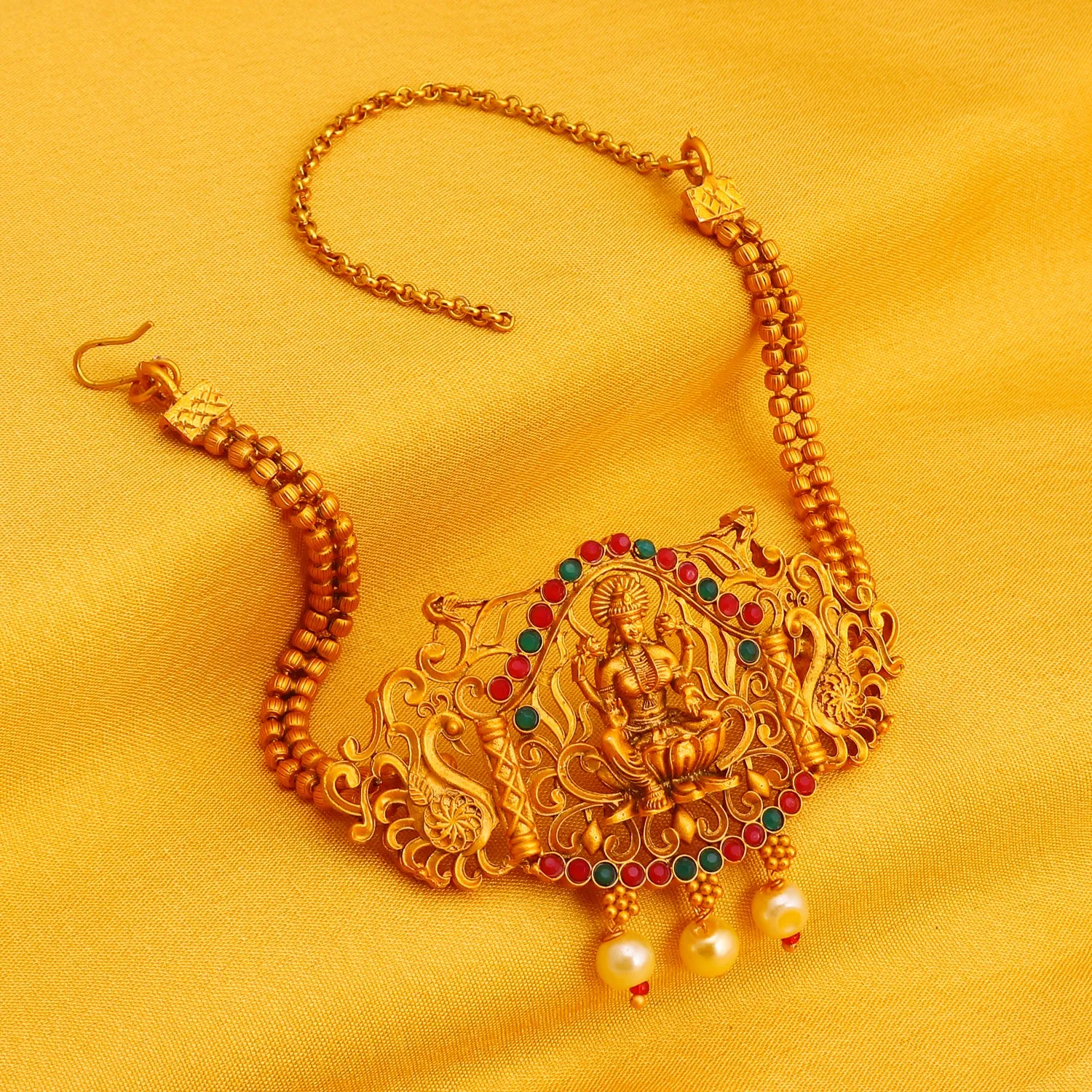 Sukkhi Artistically Pearl Gold Plated Goddess Laxmi Bajuband For Women