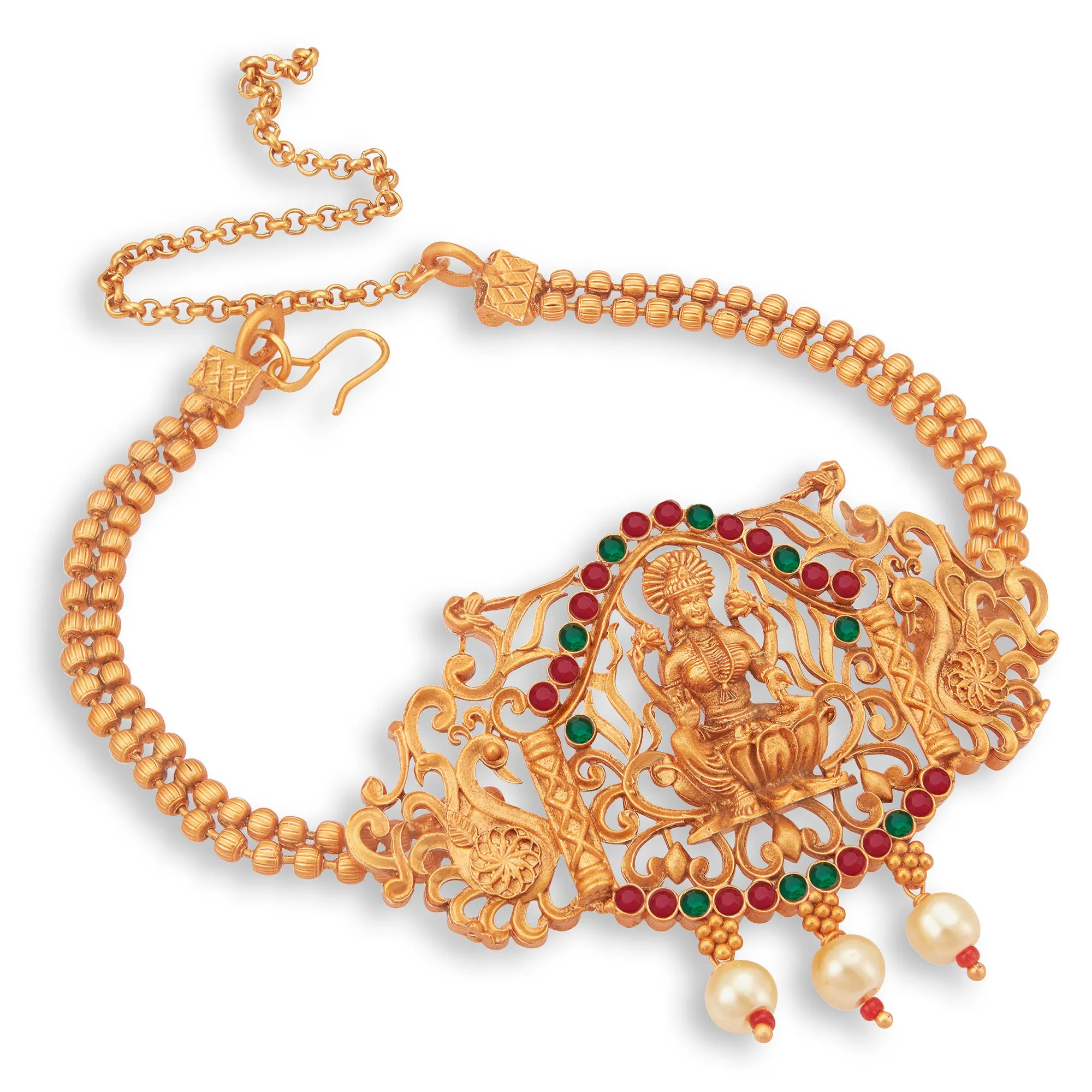 Sukkhi Artistically Pearl Gold Plated Goddess Laxmi Bajuband For Women