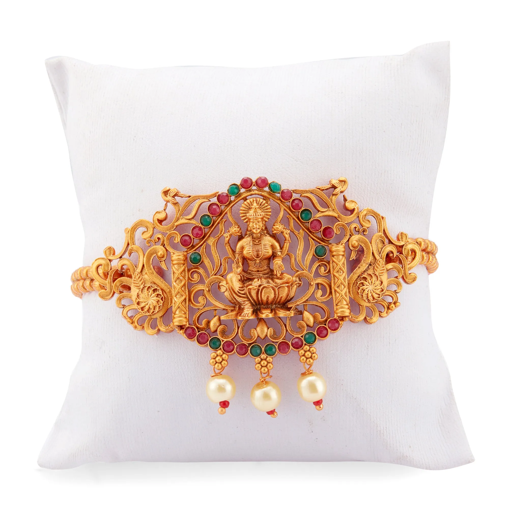 Sukkhi Artistically Pearl Gold Plated Goddess Laxmi Bajuband For Women