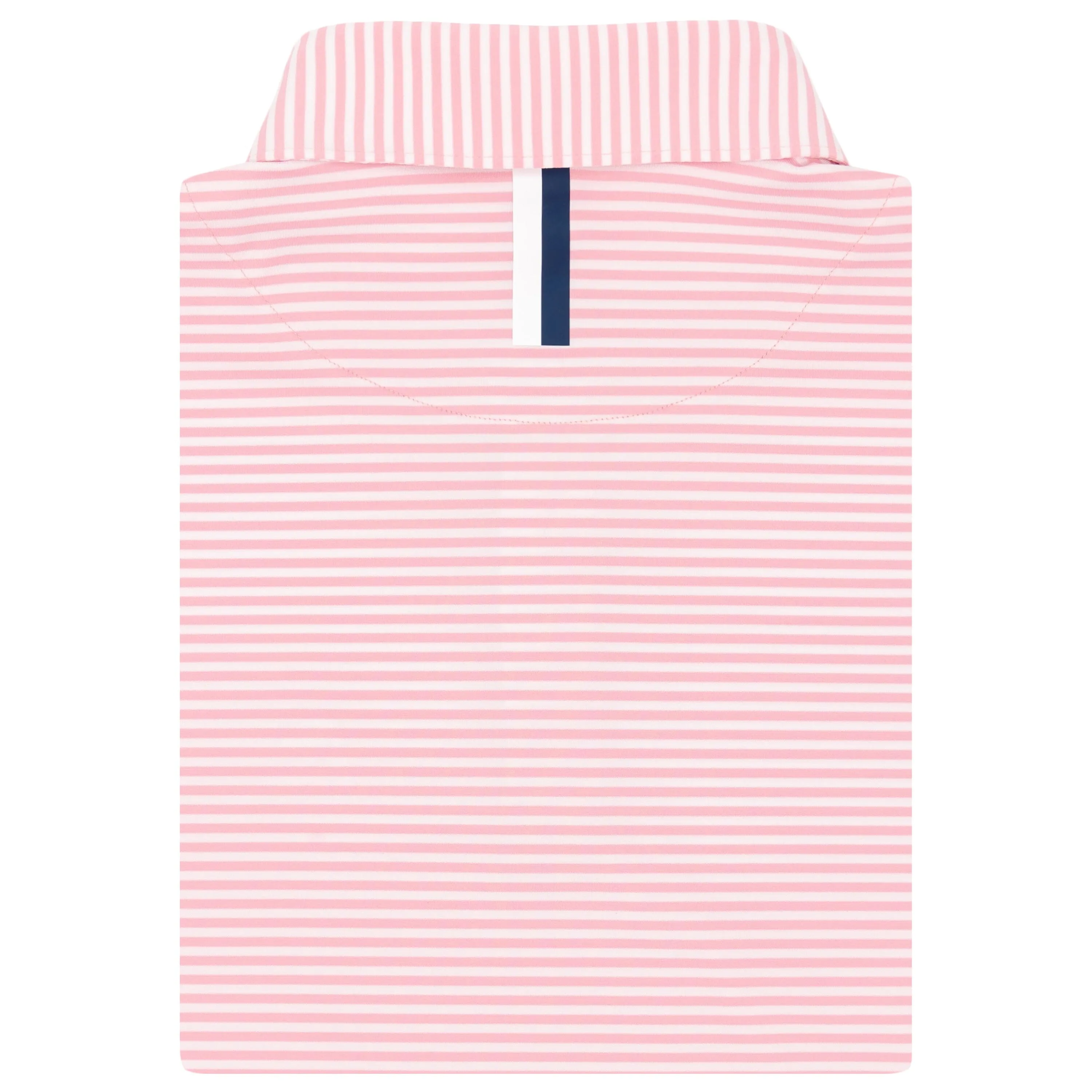 The Birdie Stripe | Performance Polo | The Birdie Stripe - Flamingo Pink/White