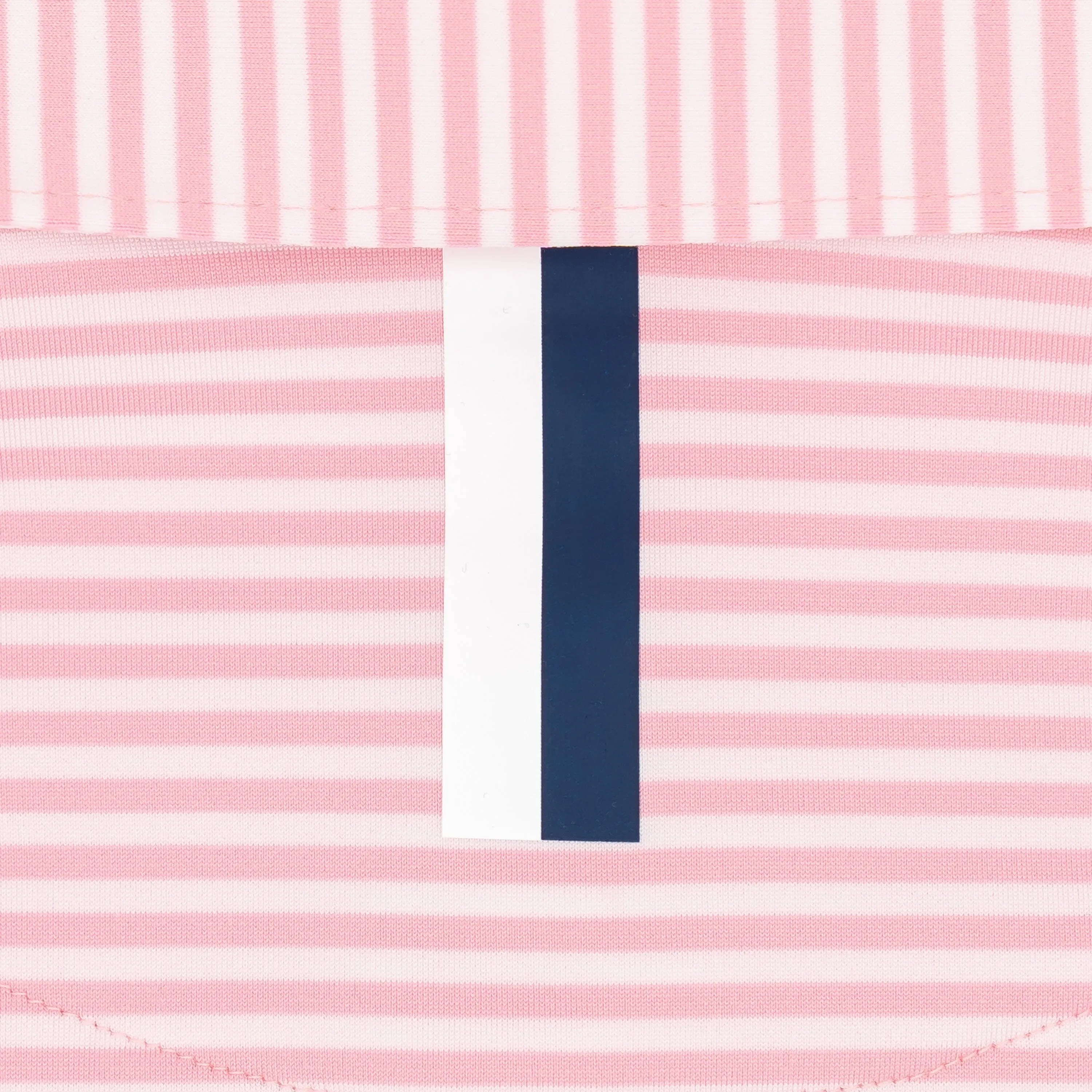 The Birdie Stripe | Performance Polo | The Birdie Stripe - Flamingo Pink/White