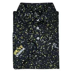 The Bootleg Splatter | Performance Polo | The Bootleg Splatter - Black/Sun Yellow - Drive Change