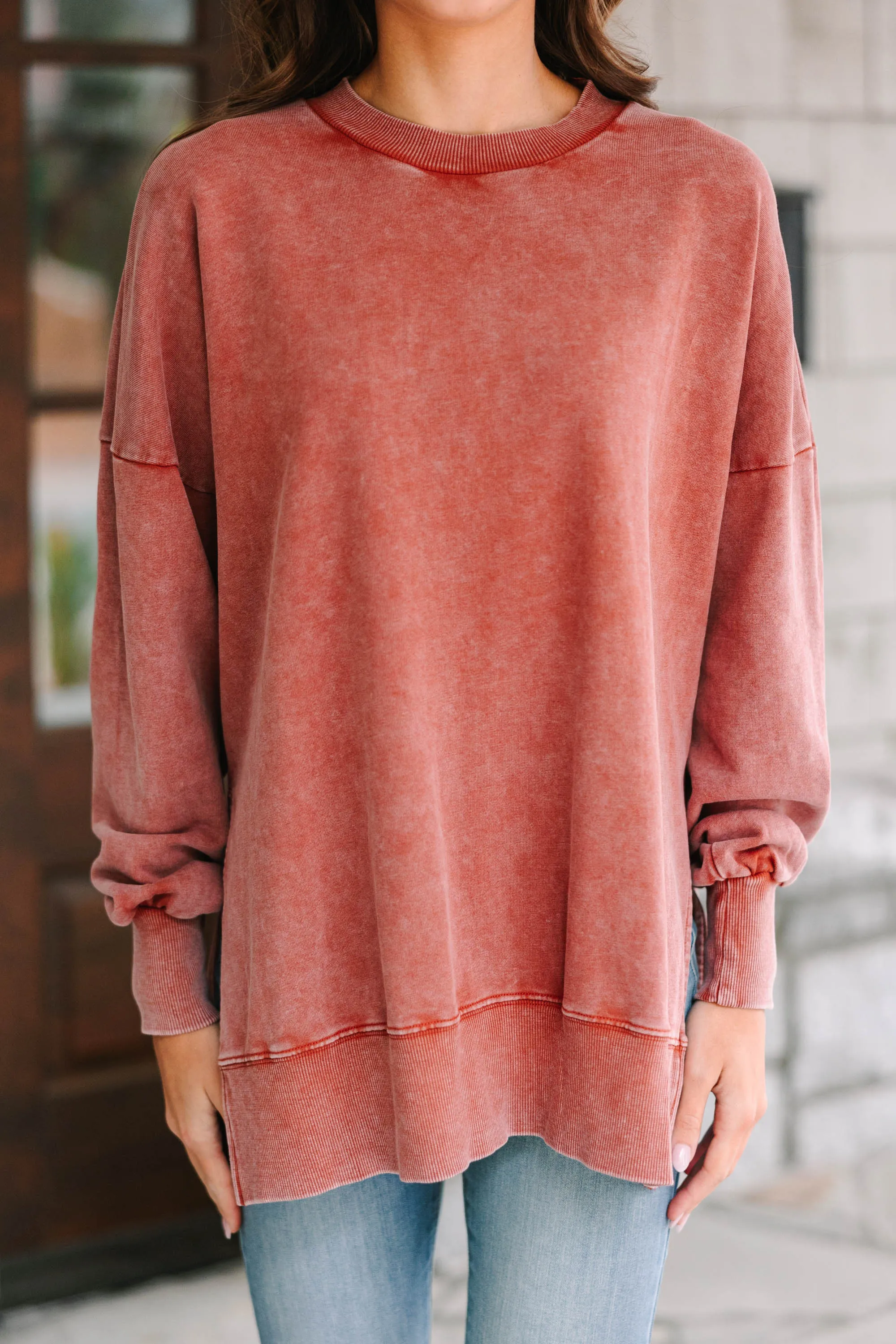 The Slouchy Rust Red Pullover