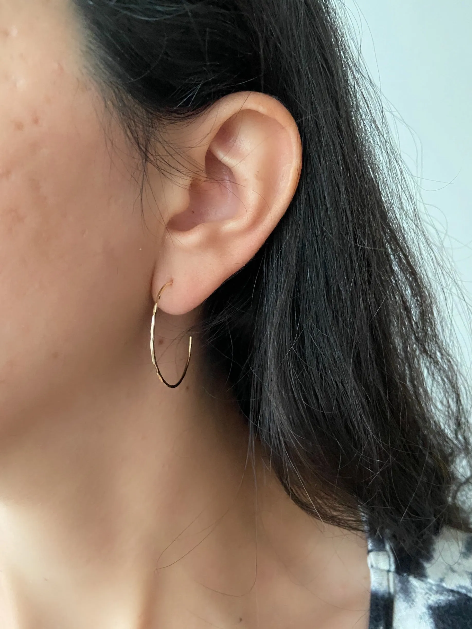 Thin Hammered Hoops