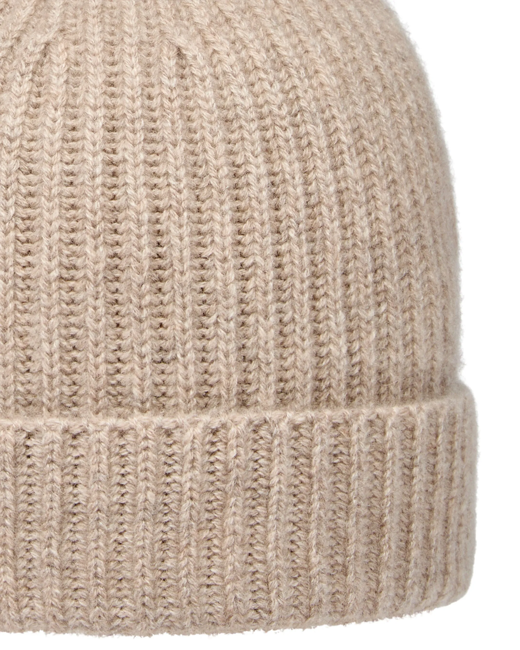 Unisex Ribbed Cashmere Hat Oatmeal Brown