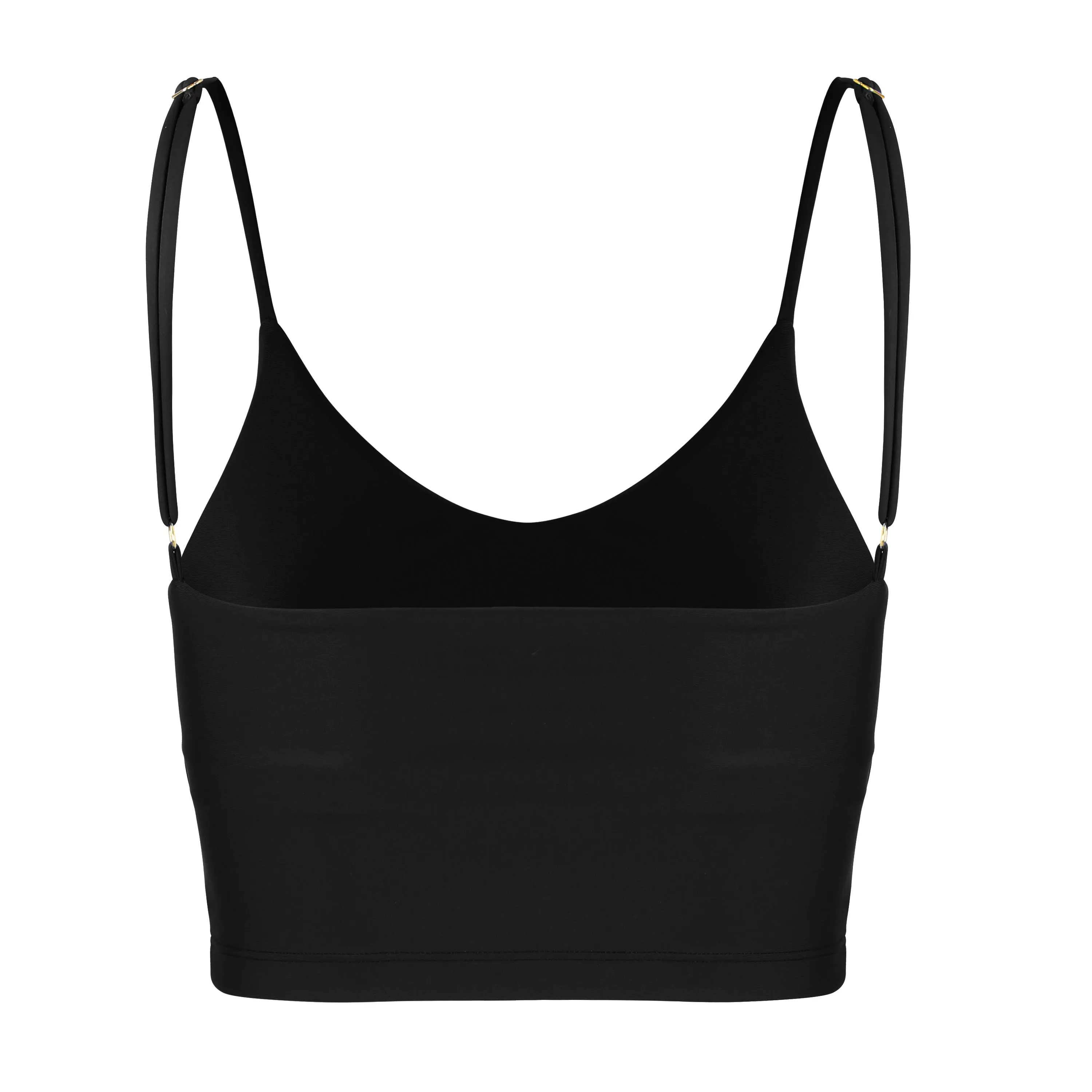 Zuli Thin Strap Crop Top | Recycled Nylon | Black